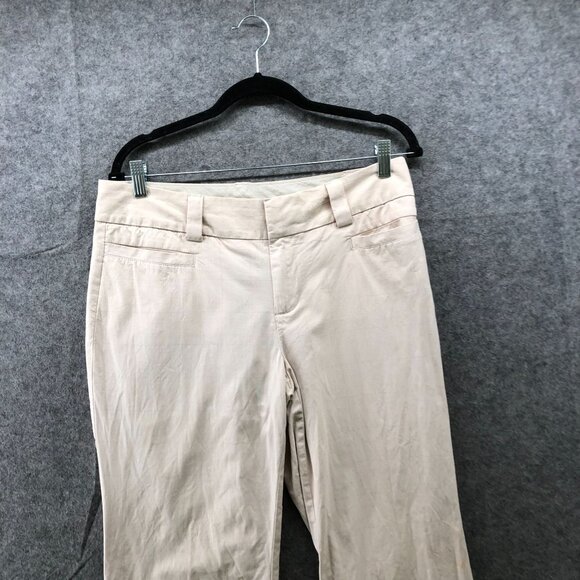 Gap Flare Ankle Pants Womens 10 Beige Stretch Curvy Fit Mid Rise Trouser Chino - Picture 3 of 10